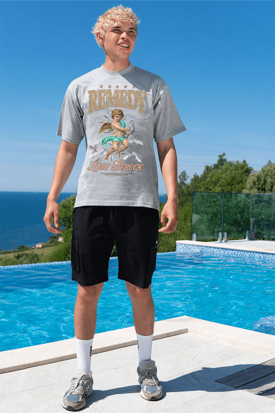 Grey Love Struck Graphic Tee